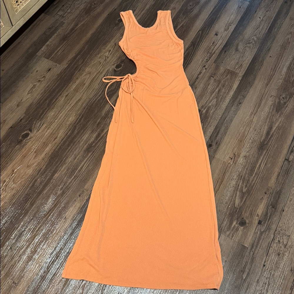 Orange Maxi Dress with cutout